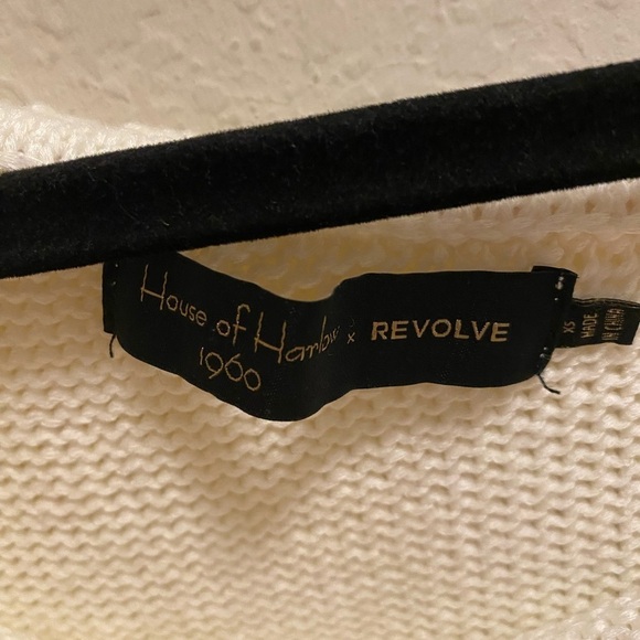 House of Harlow 1960 X Revolve Ivory Fringe Trim Jazzie Sweater Size XS - Picture 5 of 11